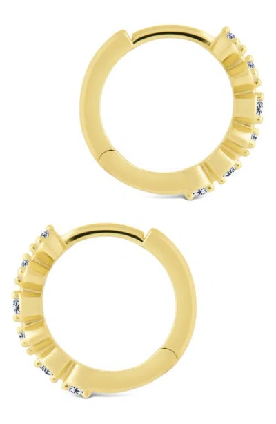 Sterling Forever Cassandra Cz Micro Hoop Earrings In Gold
