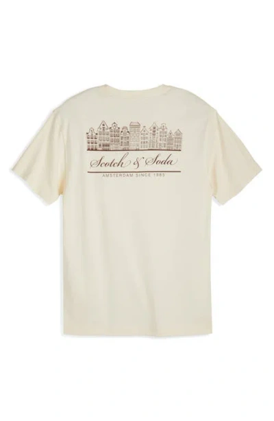 Scotch & Soda Logo Cotton Graphic T-shirt In Yellow