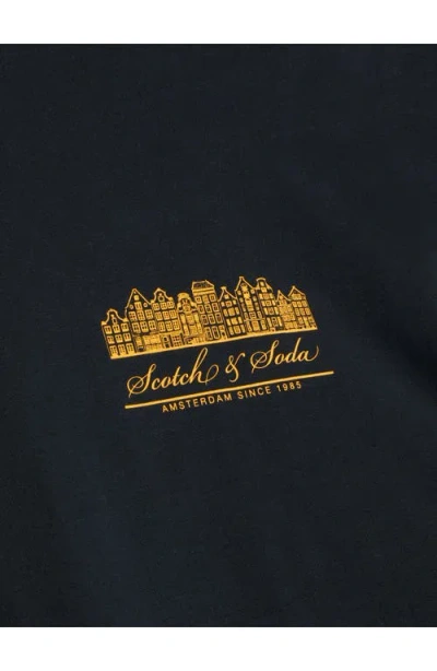 Scotch & Soda Logo Cotton Graphic T-shirt In Gray