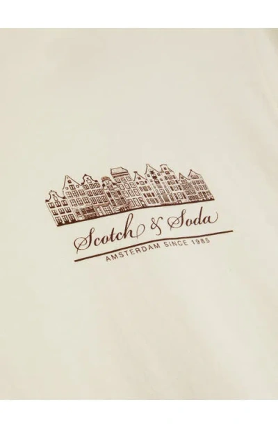 Scotch & Soda Logo Cotton Graphic T-shirt In Yellow
