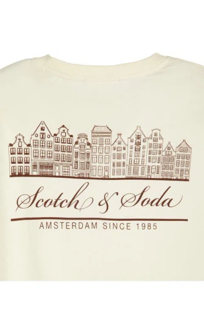Scotch & Soda Logo Cotton Graphic T-shirt In Yellow