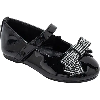 Bebe Kids' Embellished Bow Mary Jane Flat In Black