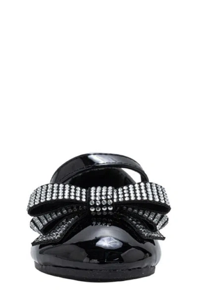 Bebe Kids' Embellished Bow Mary Jane Flat In Black