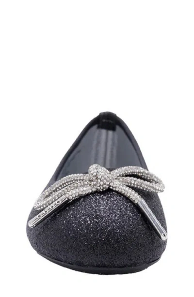 Bebe Kids' Glitter Ballet Flat In Black