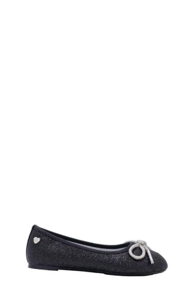 Bebe Kids' Glitter Ballet Flat In Black