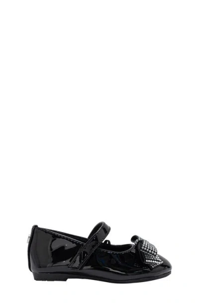Bebe Kids' Embellished Bow Mary Jane Flat In Black