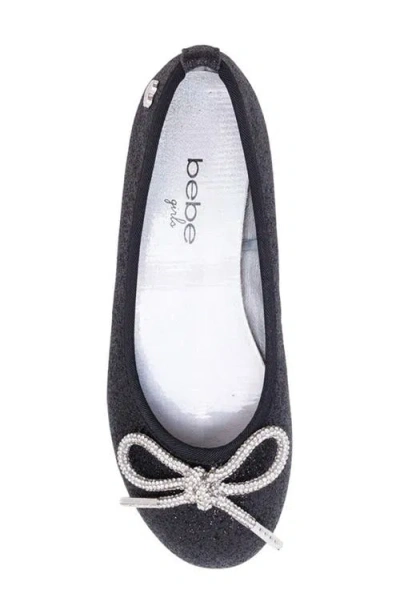 Bebe Kids' Glitter Ballet Flat In Black