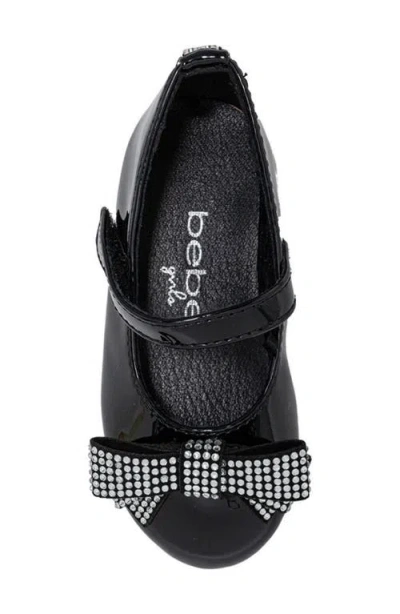 Bebe Kids' Embellished Bow Mary Jane Flat In Black