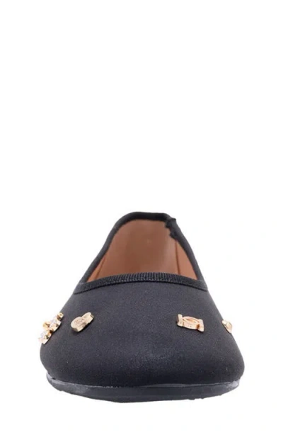 Bebe Kids' Shimmer Charm Flat In Black