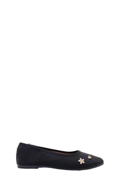 Bebe Kids' Shimmer Charm Flat In Black
