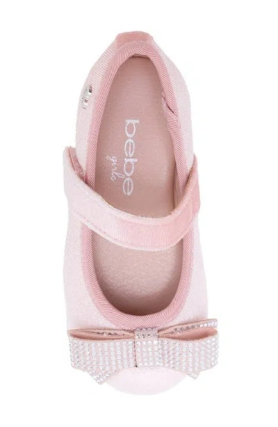 Bebe Kids' Embellished Bow Mary Jane Flat In Pink