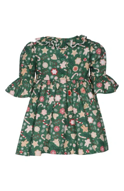 Bonnie Jean Gingerbread Smocked Dress In Green