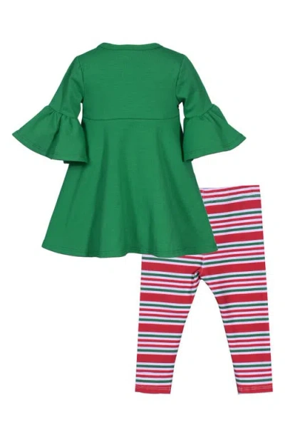 Bonnie Jean Kids' Dangling Ornaments Tunic & Leggings Set In Green