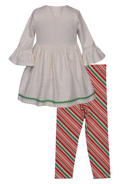 Bonnie Jean Kids' Gingerbread Cookies Tunic & Leggings Set In Gray