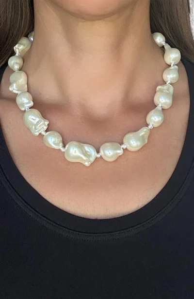 Rivka Friedman Baroque Faux Pearl Necklace In Gold