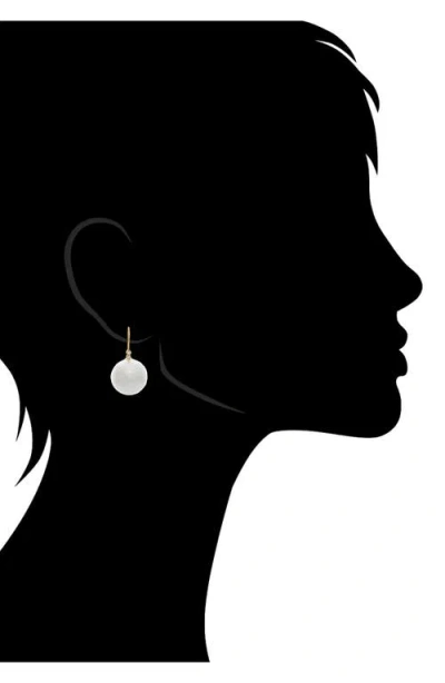 Rivka Friedman 18k Plated 16mm Pearl Cz Earrings In White