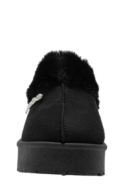 Bebe Kids' Faux Shearling Lined Slipper In Black