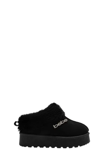 Bebe Kids' Faux Shearling Lined Slipper In Black