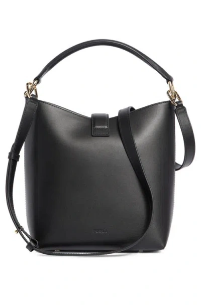 Furla Mianova Leather Bucket Bag In Black