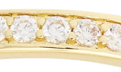 Covet Set Of 3 Cubic Zirconia & Herringbone Stackable Rings In Gold