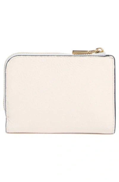 Kate Spade New York Ava Colorblock Pebbled Leather Zip Bifold Wallet In White