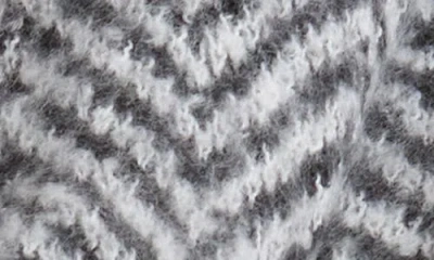 Modena Herringbone Asymmetric Scarf In Gray