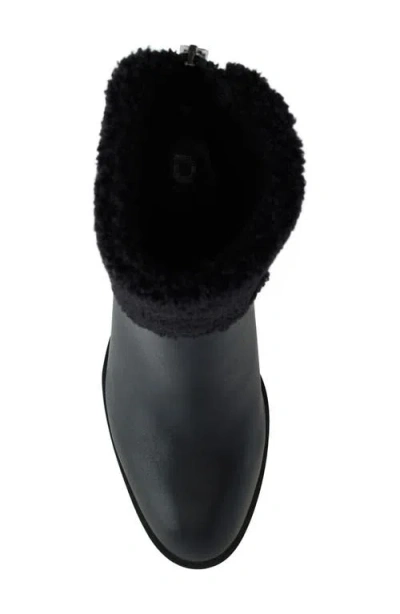 Dkny Powell Faux Shearling Lined Wedge Boot In Black