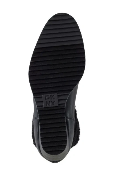 Dkny Powell Faux Shearling Lined Wedge Boot In Black