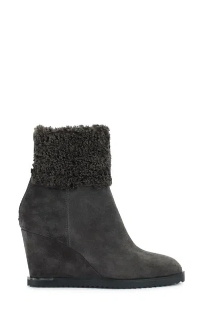 Dkny Powell Faux Shearling Lined Wedge Boot In Black