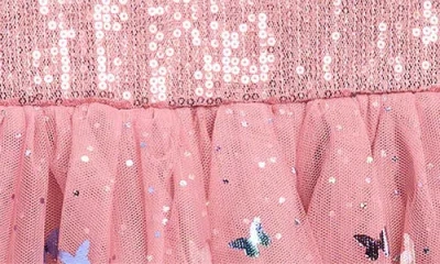Zunie Kids' Flutter Sequin Foil Party Dress In Pink