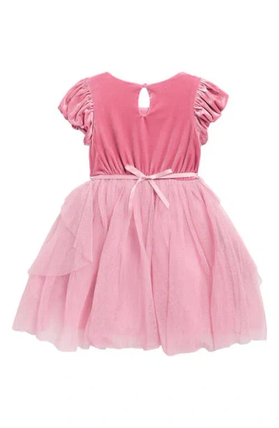 Zunie Kids' Bubble Velvet Party Dress In Pink