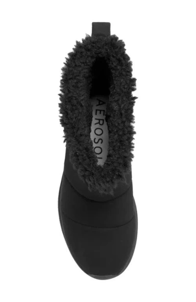 Aerosoles Fawne Faux Shearling Lined Boot In Black