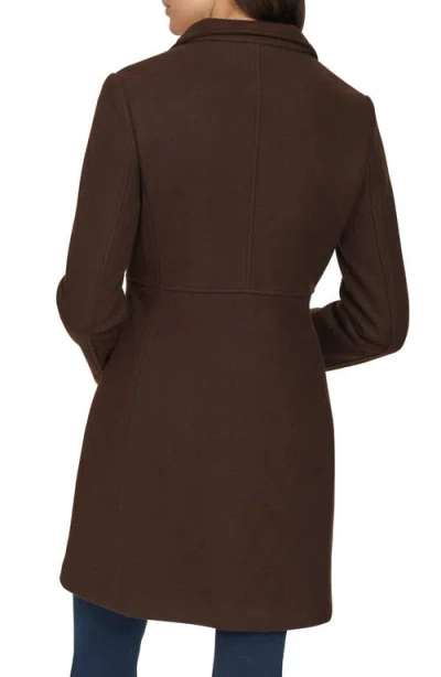 Calvin Klein Stand Collar Coat In Brown