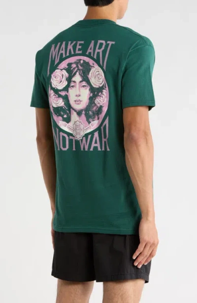 Obey Make Art Not War Graphic T-shirt In Green