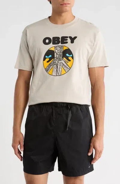 Obey Psychic Youth Graphic T-shirt In Gray