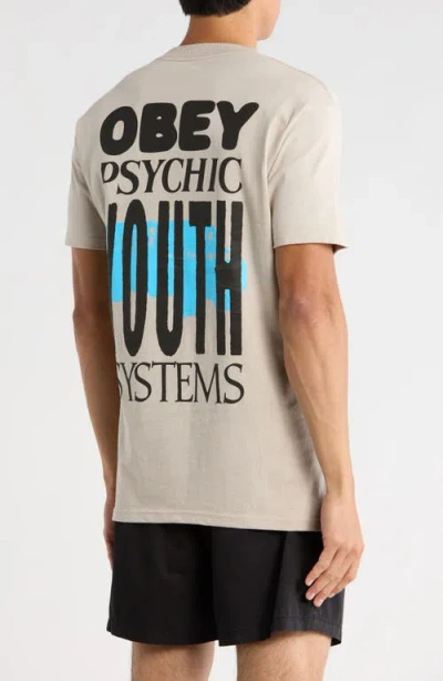 Obey Psychic Youth Graphic T-shirt In Gray