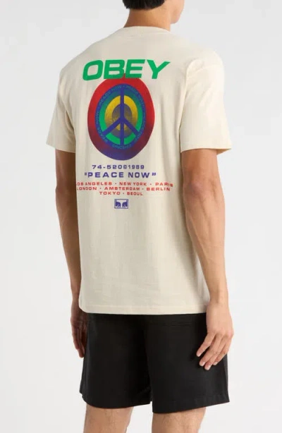 Obey Peace Target Graphic T-shirt In Neutral