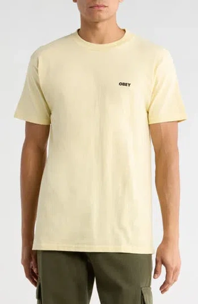 Obey Sounds Of Resistance Cotton Graphic T-shirt In Yellow