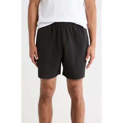 Obey Easy Textured Linen Blend Shorts In Black