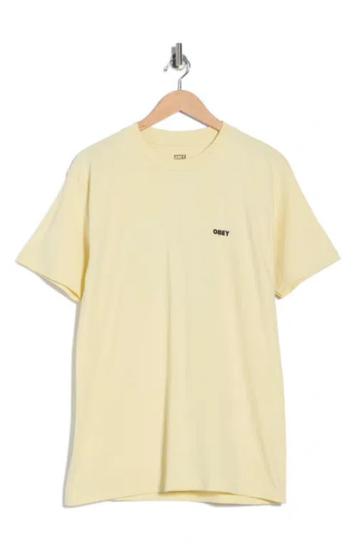 Obey Sounds Of Resistance Cotton Graphic T-shirt In Yellow