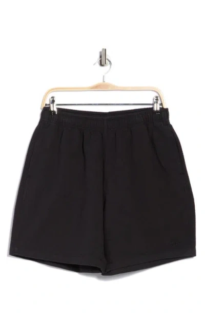 Obey Easy Textured Linen Blend Shorts In Black
