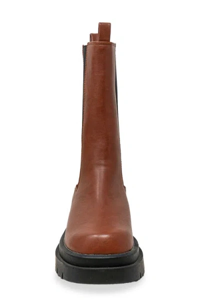 Chase & Chloe Chase And Chloe  Tall Lug Sole Chelsea Boot In Brown