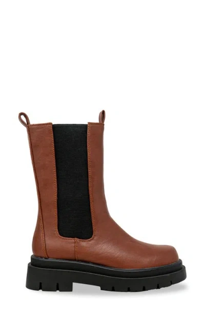 Chase & Chloe Chase And Chloe  Tall Lug Sole Chelsea Boot In Brown