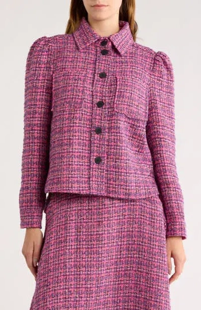 Area Stars Isla Tweed Shirt Jacket In Pink