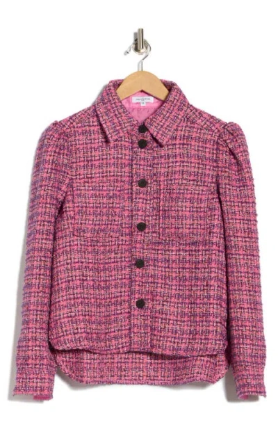 Area Stars Isla Tweed Shirt Jacket In Pink