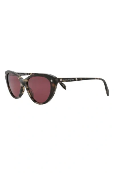 Alexander Mcqueen Mcqueen 55mm Cat Eye Sunglasses In Burgundy