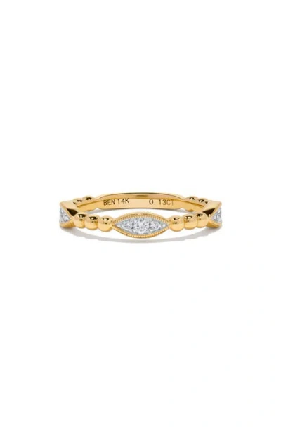 H.j. Namdar Diamond Beaded Stacking Ring In Gold