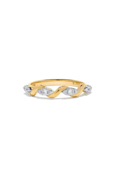 H.j. Namdar 14k Gold Diamond Twist Stackable Ring In Gold