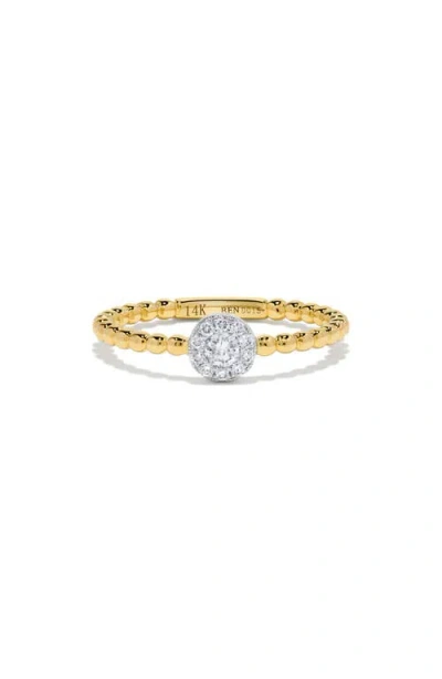 H.j. Namdar Pavé Halo Diamond Beaded Ring In Gold