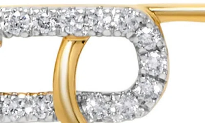 H.j. Namdar 14k Gold Diamond Interlocking Paper Clip Link Pendant Necklace In Gold